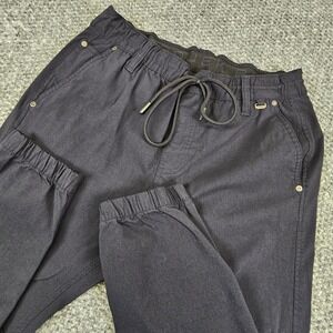 Projek Raw Mens Stretch Jogger Pants Black Drawstring Elastic Waist Size M